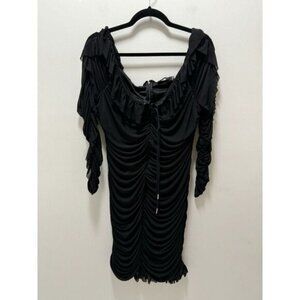 Fashion To Figure FTF Sheer Ruched Long Sleeve‎ Mini Dress Size 2x